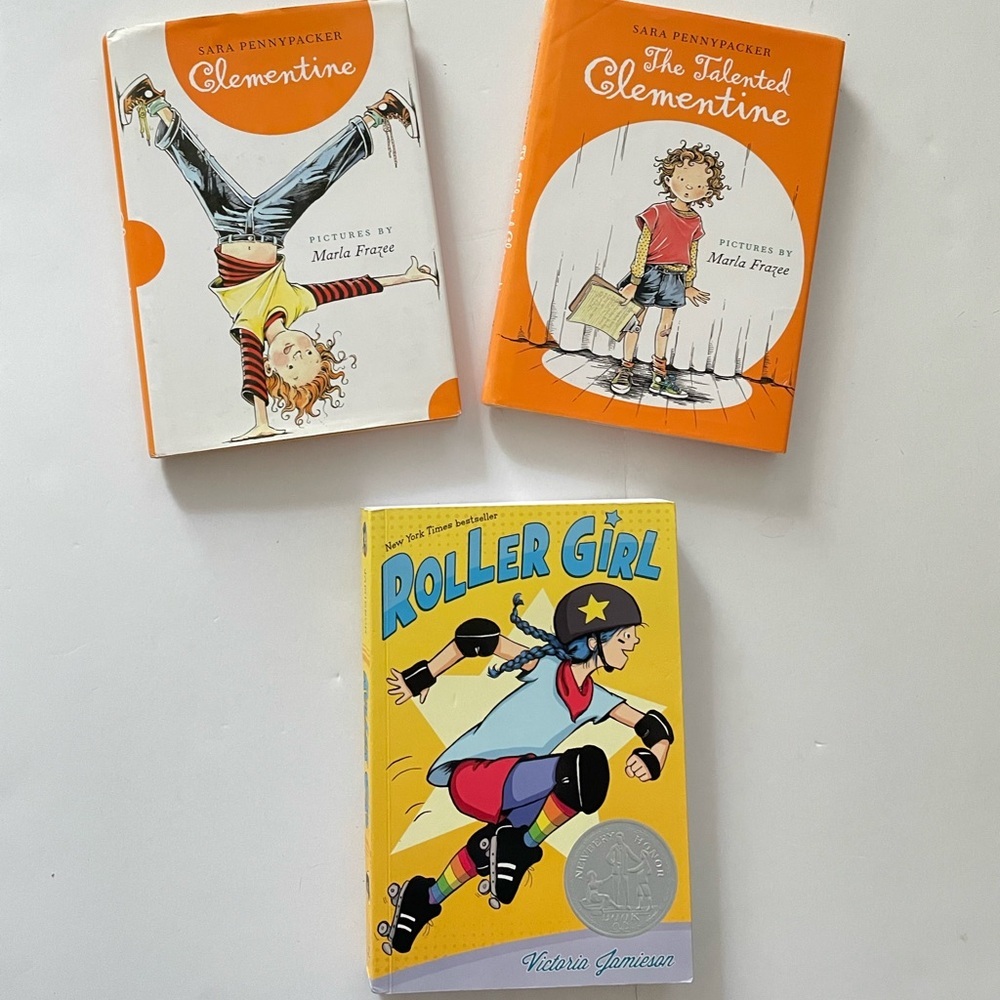 Bundle of 3 Children’s Story Books Clementine and Roller Girl Book Set